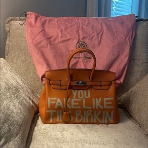 Orange Satchel Bag